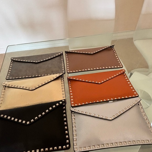 Studded Tan Envelope Clutch - Picture 6 of 6